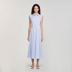 Sandro Women Striped embroidered maxi dress