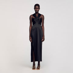 Sandro Women Slit satin-effect maxi dress