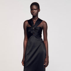 Sandro Women Slit satin-effect maxi dress