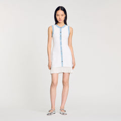 Sandro Women Mini knit dress with ruffles