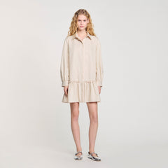Sandro Women Rhinestone striped shirt dress