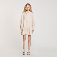 Sandro Women Rhinestone striped shirt dress