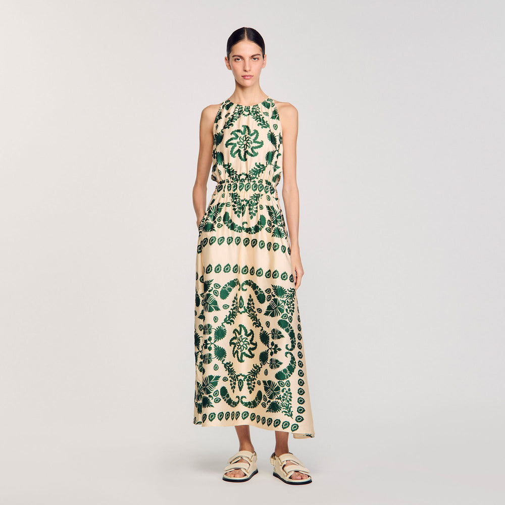 Sandro Women Leaf print maxi dress