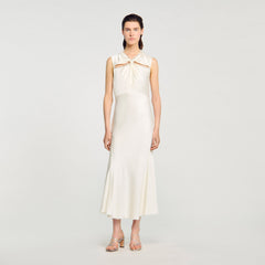 Sandro Women Satin maxi dress with rhinestones