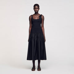 Sandro Women Maxi dual-material dress