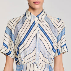 Sandro Women Spiral-motif silk midi dress