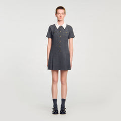 Sandro Women Mini pleated dress with rhinestones