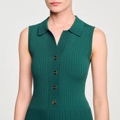 Sandro Women Knit dress with polo neck