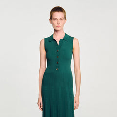 Sandro Women Knit dress with polo neck