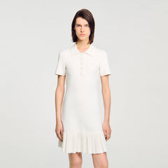 Sandro Women Mini knit dress with polo neck