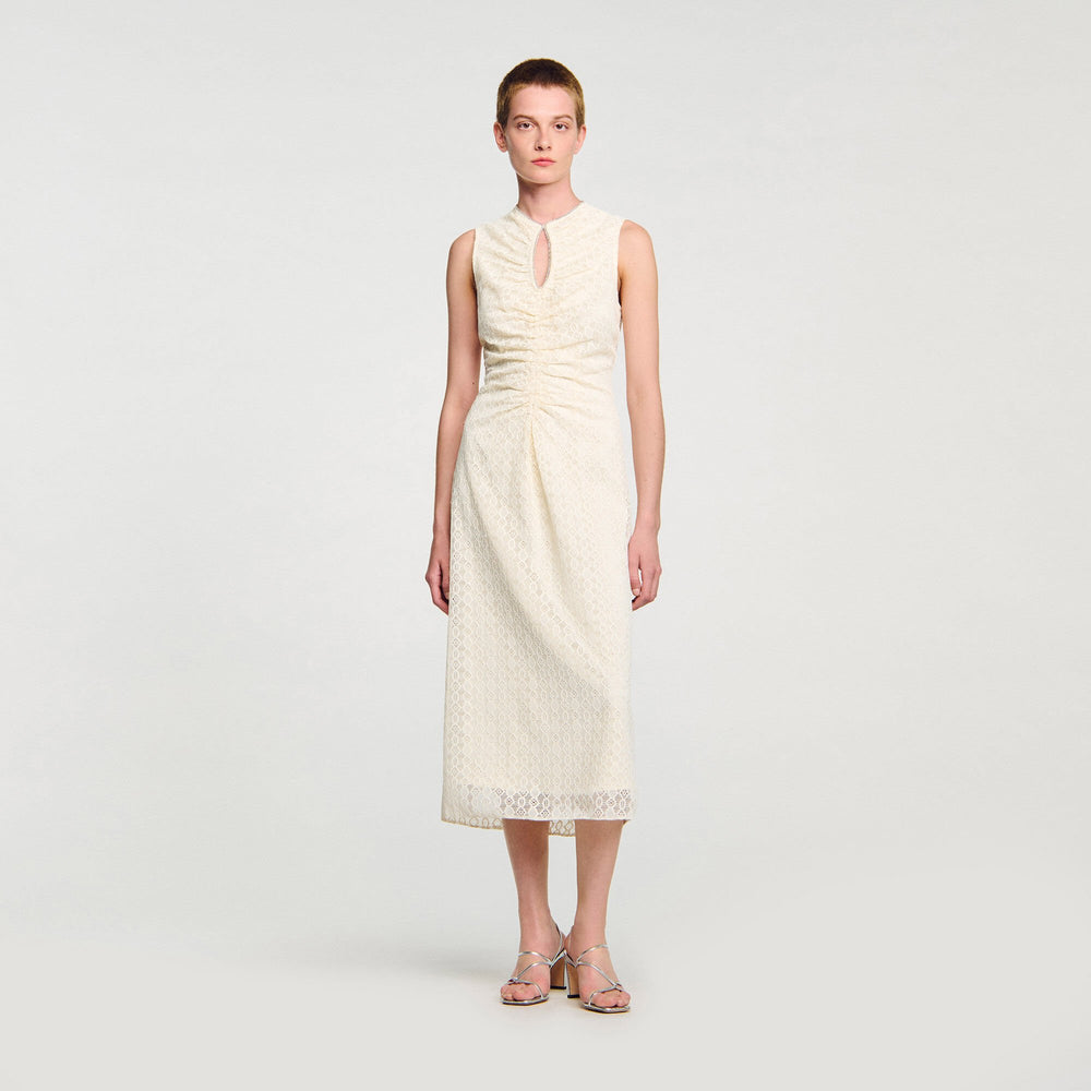 Sandro Women Lace keyhole maxi dress