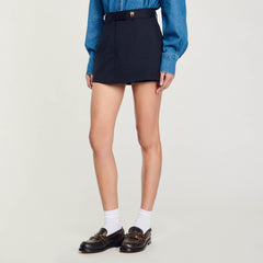 Sandro Women Skort with decorative belt loops