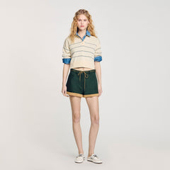 Sandro Women Two-tone drawstring waist shorts