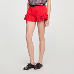 Sandro Women Flared ruffled shorts