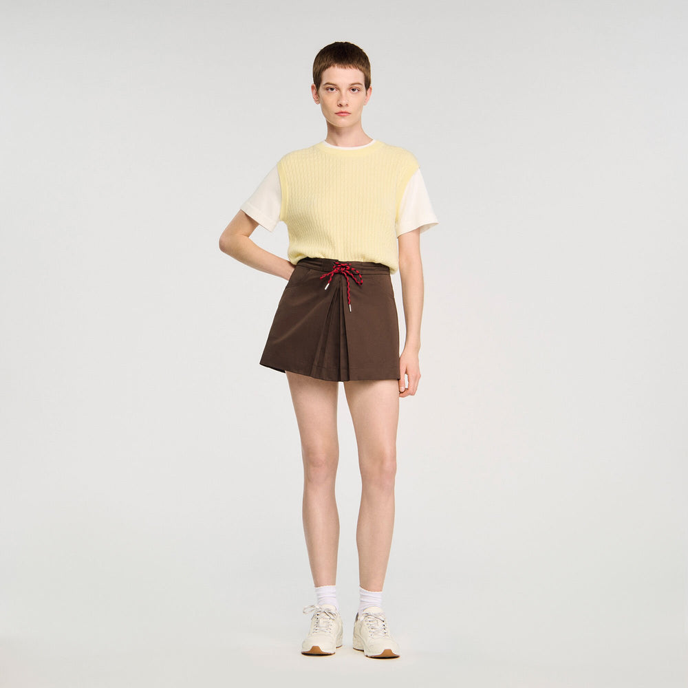 Sandro Women Drawstring pleated skort