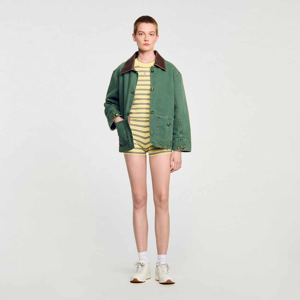 Sandro Women Striped knit shorts