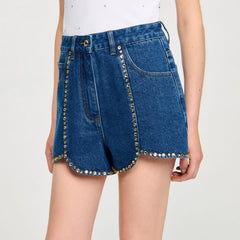 Sandro Women Rhinestone denim shorts