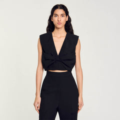 Sandro Women Satin-effect crop top
