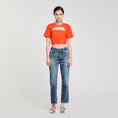 Sandro Women Crop top with cutout design