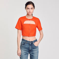 Sandro Women Crop top with cutout design