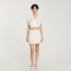 Sandro Women Ruffled crop top