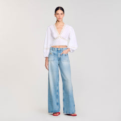 Sandro Women Poplin crop top