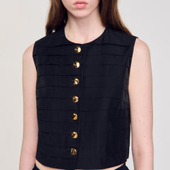 Sandro Women Pleated crop top