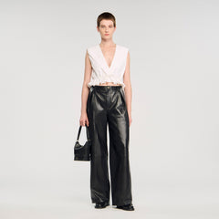Sandro Women Ruffled V-neck crop top