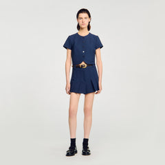 Sandro Women Rounded hem buttoned crop top
