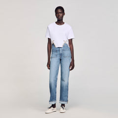 Sandro Women Rhinestone crop top