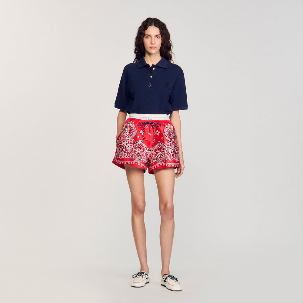Sandro Women Polo shirt with decorative buttons