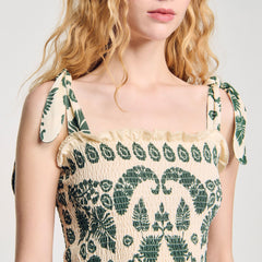 Sandro Women Floral motif smocked top