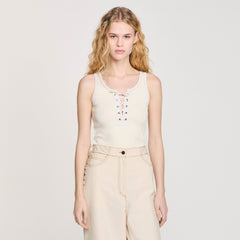 Sandro Women Lace-up vest top