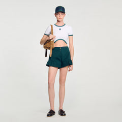 Sandro Women Two-tone cropped T-shirt