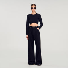 Sandro Women Cropped embroidered T-shirt