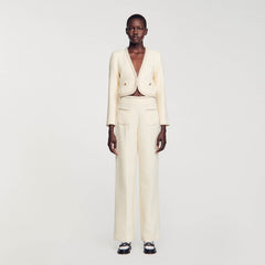 Sandro Women Cropped tweed jacket