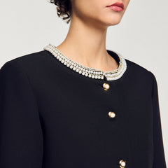 Sandro Women Jacket with beaded collar