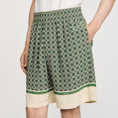 Sandro Men Patterned Flowy Bermuda shorts