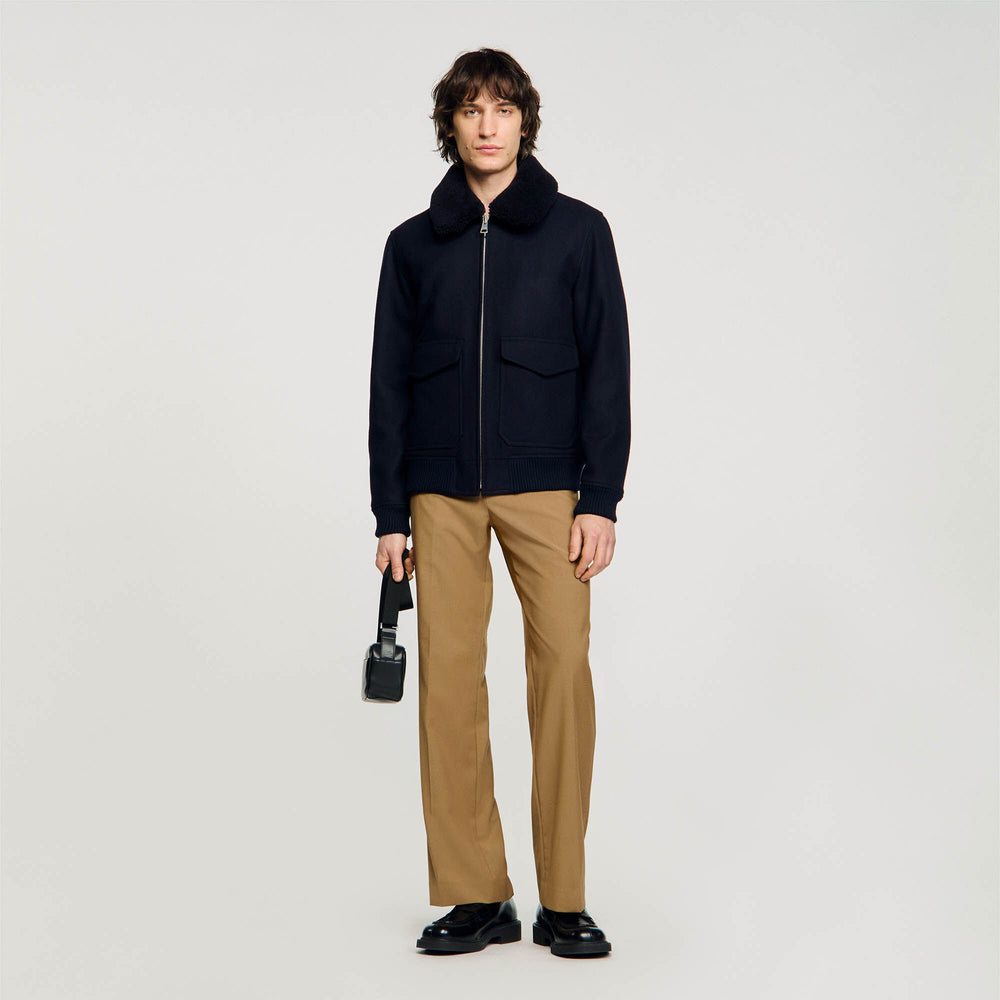 Sandro Men Wool aviator jacket