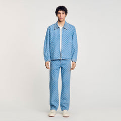 Sandro Men Square cross denim jacket
