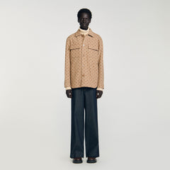 Sandro Men Square Cross jacquard overshirt