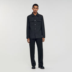 Sandro Men Wool overshirt with pockets
