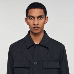 Sandro Men Wool overshirt with pockets