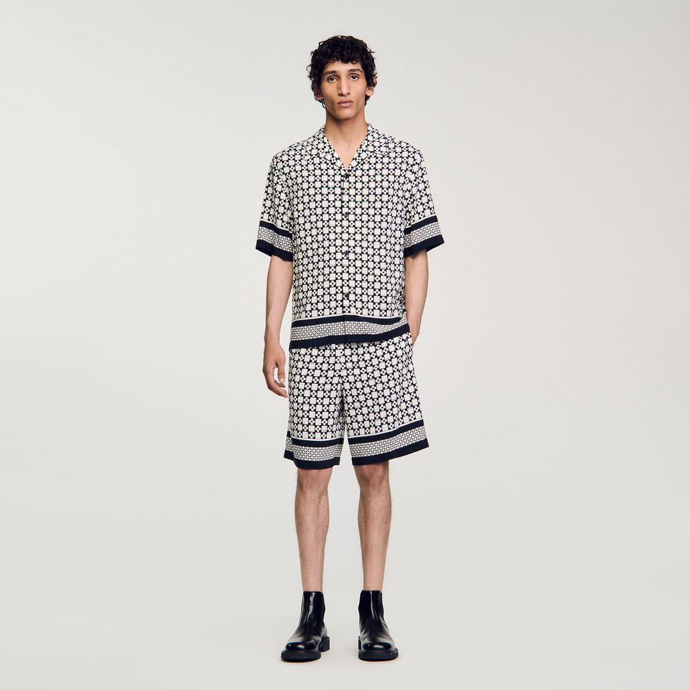 Sandro Men Square Cross short-sleeved shirt