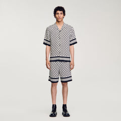 Sandro Men Square Cross short-sleeved shirt
