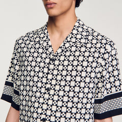 Sandro Men Square Cross short-sleeved shirt