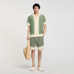 Sandro Men Short-sleeved patterned shirt