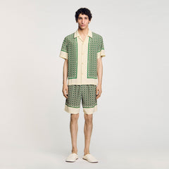 Sandro Men Short-sleeved patterned shirt