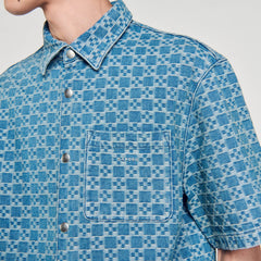 Sandro Men Square cross denim shirt