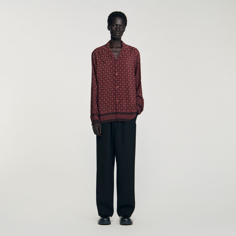 Sandro Men Printed loose-fit shirt
